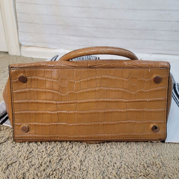 Michael Kors Hamilton Embossed-Leather Satchel in Acorn - Picture 7 of 16